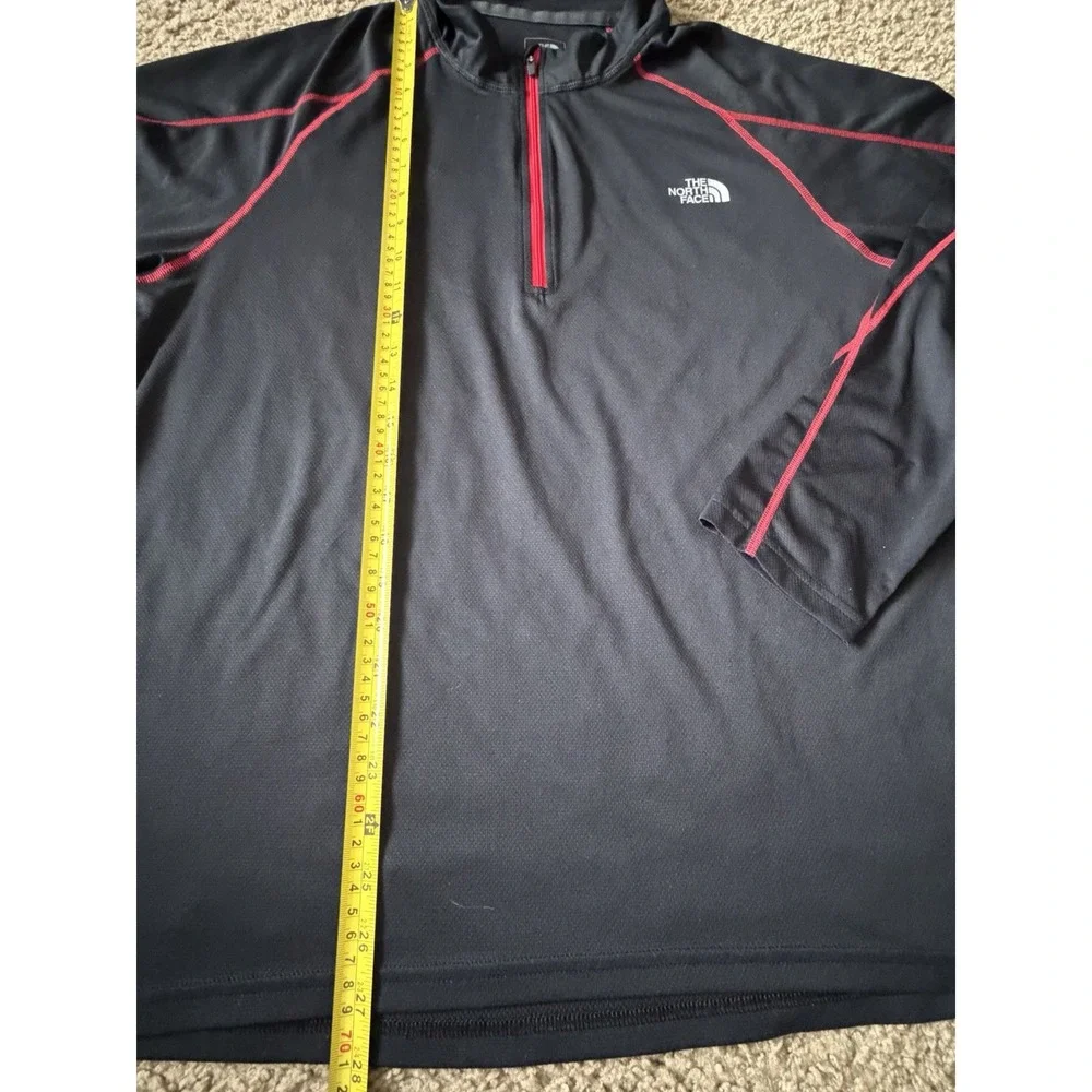 The North Face Pullover FlashDry 1/4 Quarter Zip Shirt Black Logo Large JBHS